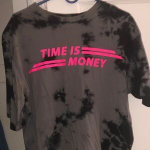 Fashion Nova Black and Pink Tie-Dye Tee